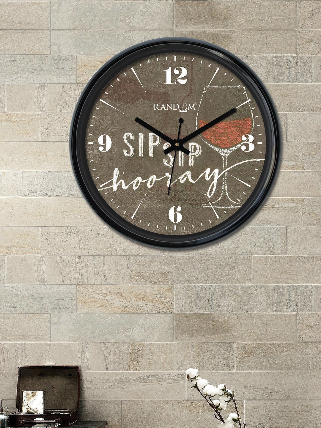 

RANDOM Coffee Brown Round Printed Analogue Wall Clock (30cm X 30cm X 2cm)