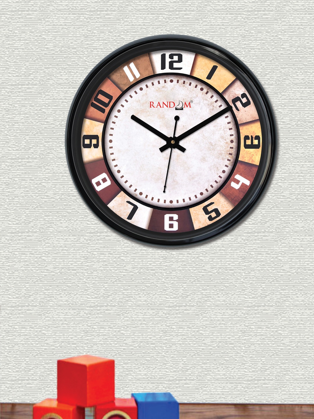

RANDOM Multicoloured Round Printed Analogue Wall Clock, Multi