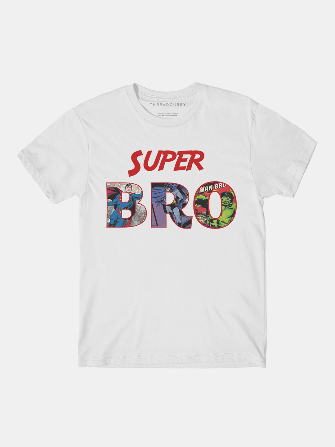 

THREADCURRY Boys White Marvel DC Print Tshirt
