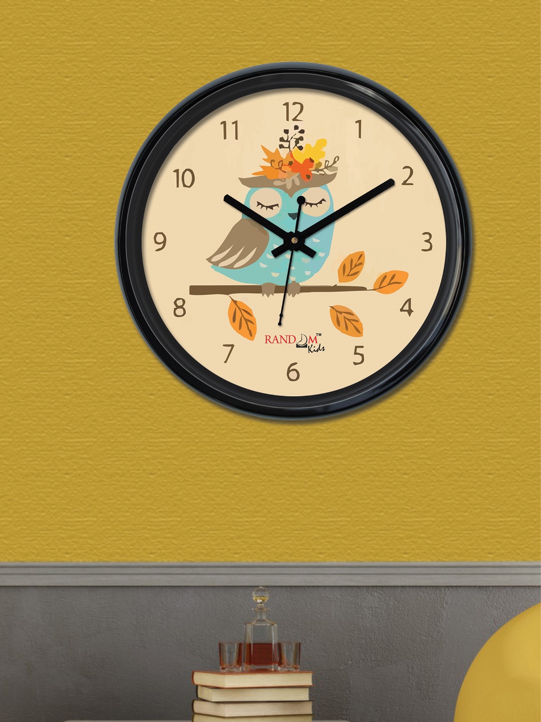 

RANDOM Beige Round Printed Analogue Wall Clock