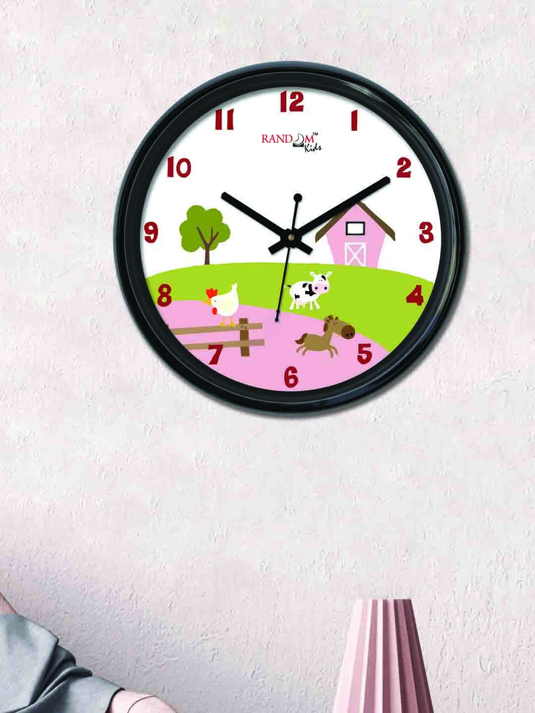 

RANDOM White & Green Round Printed Analogue Wall Clock 30cm