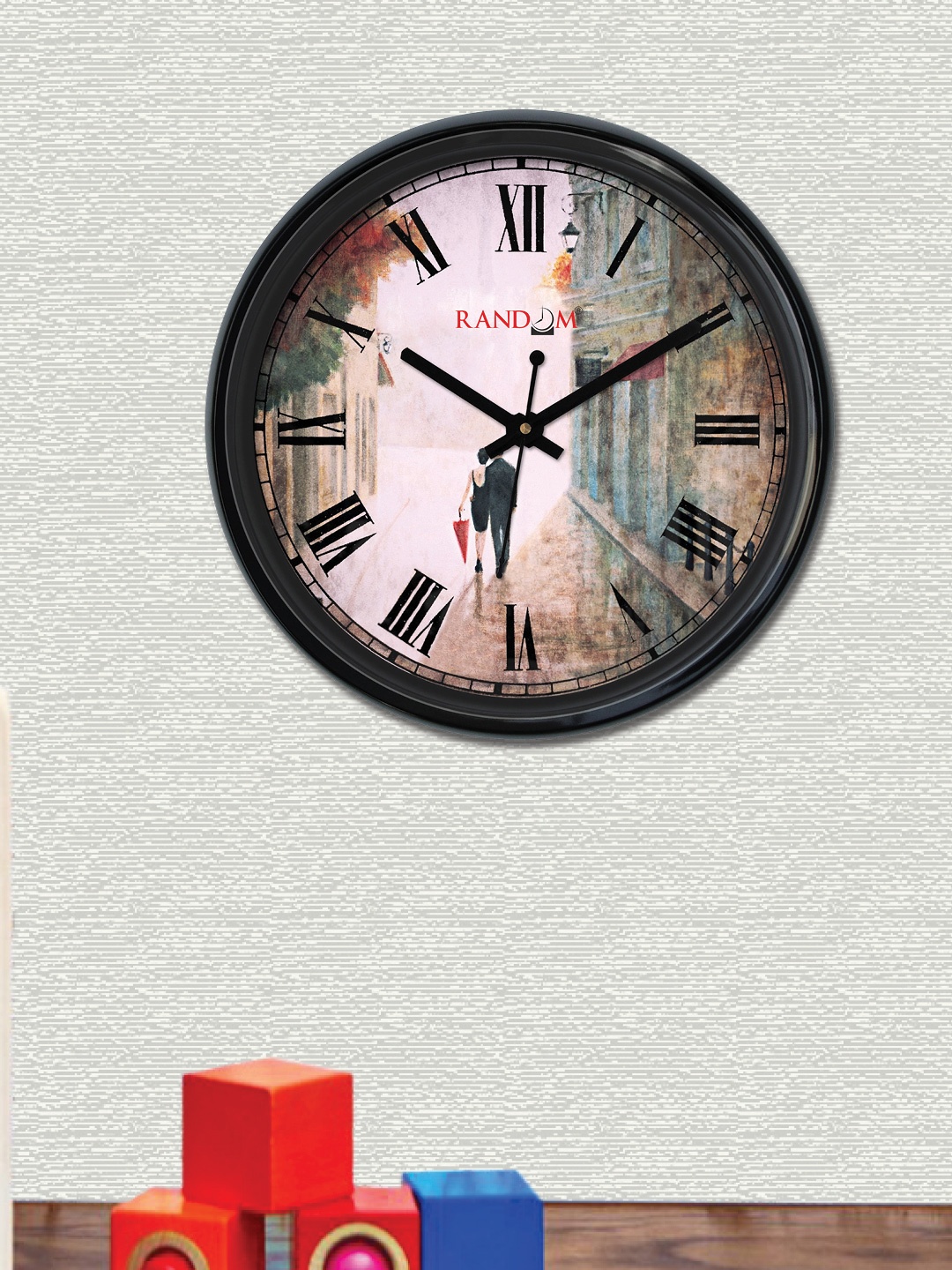 

RANDOM Multicoloured Round Printed Analogue Wall Clock (30cm X 30cm X 2cm), Multi