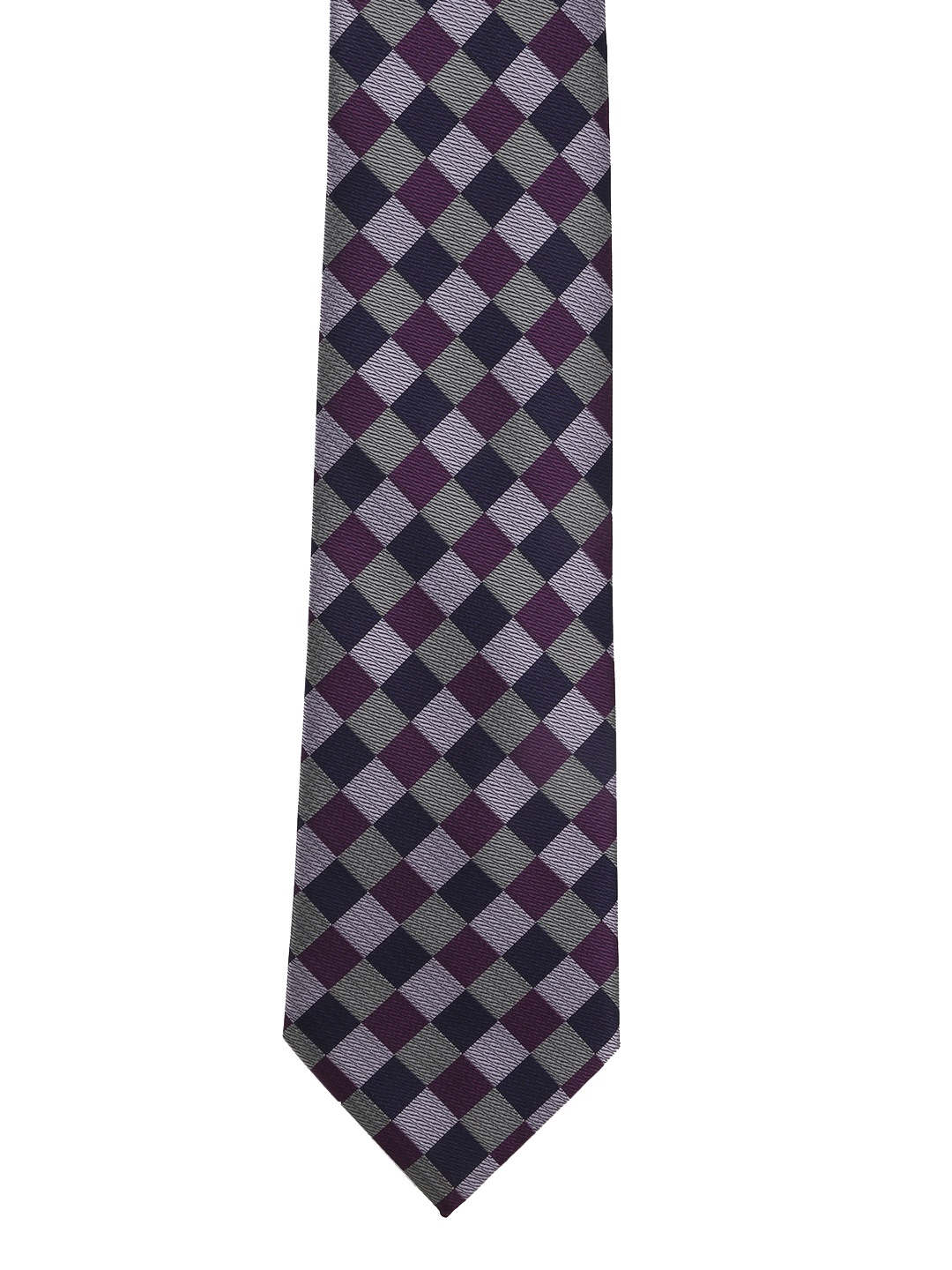 

Calvadoss Purple & Grey Checked Broad Tie