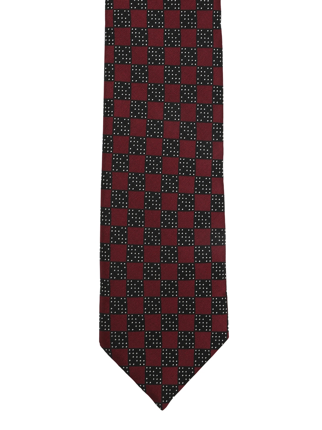 

Calvadoss Maroon & Black Checked Broad Tie