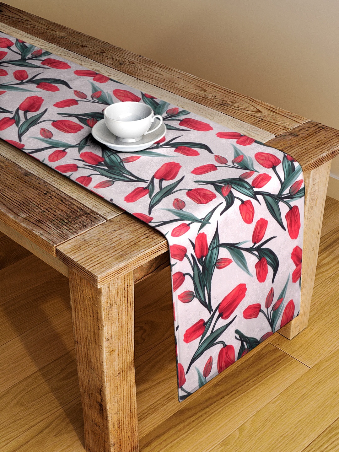 

Alina decor Green & Red Digitally Printed Table Runner