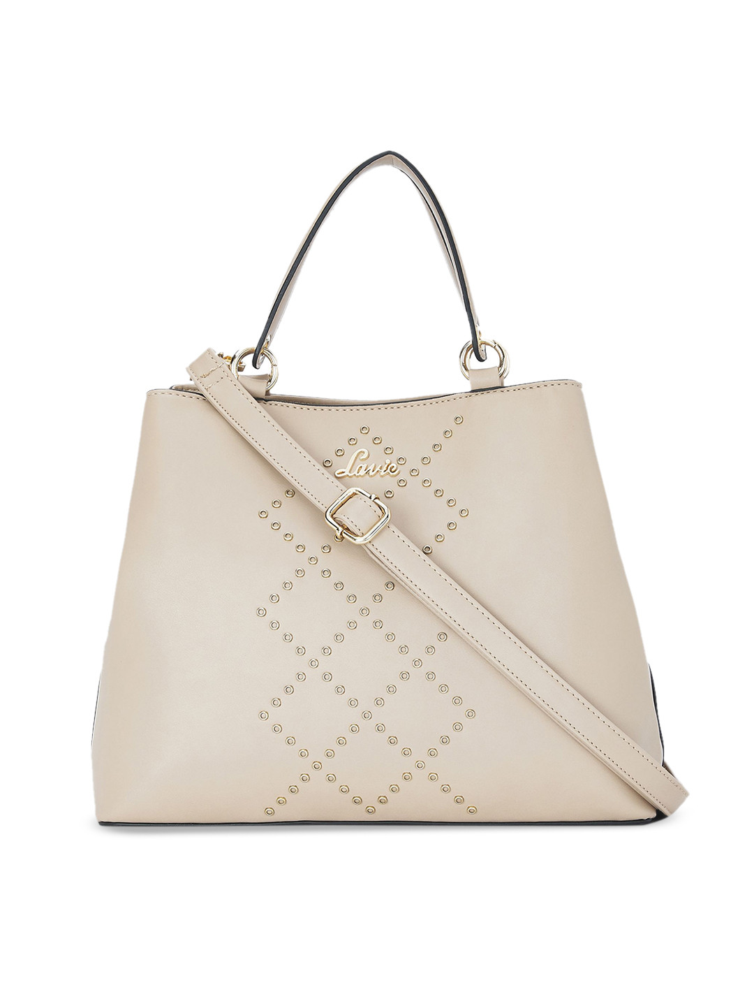 

Lavie Beige Embellished Handheld Bag