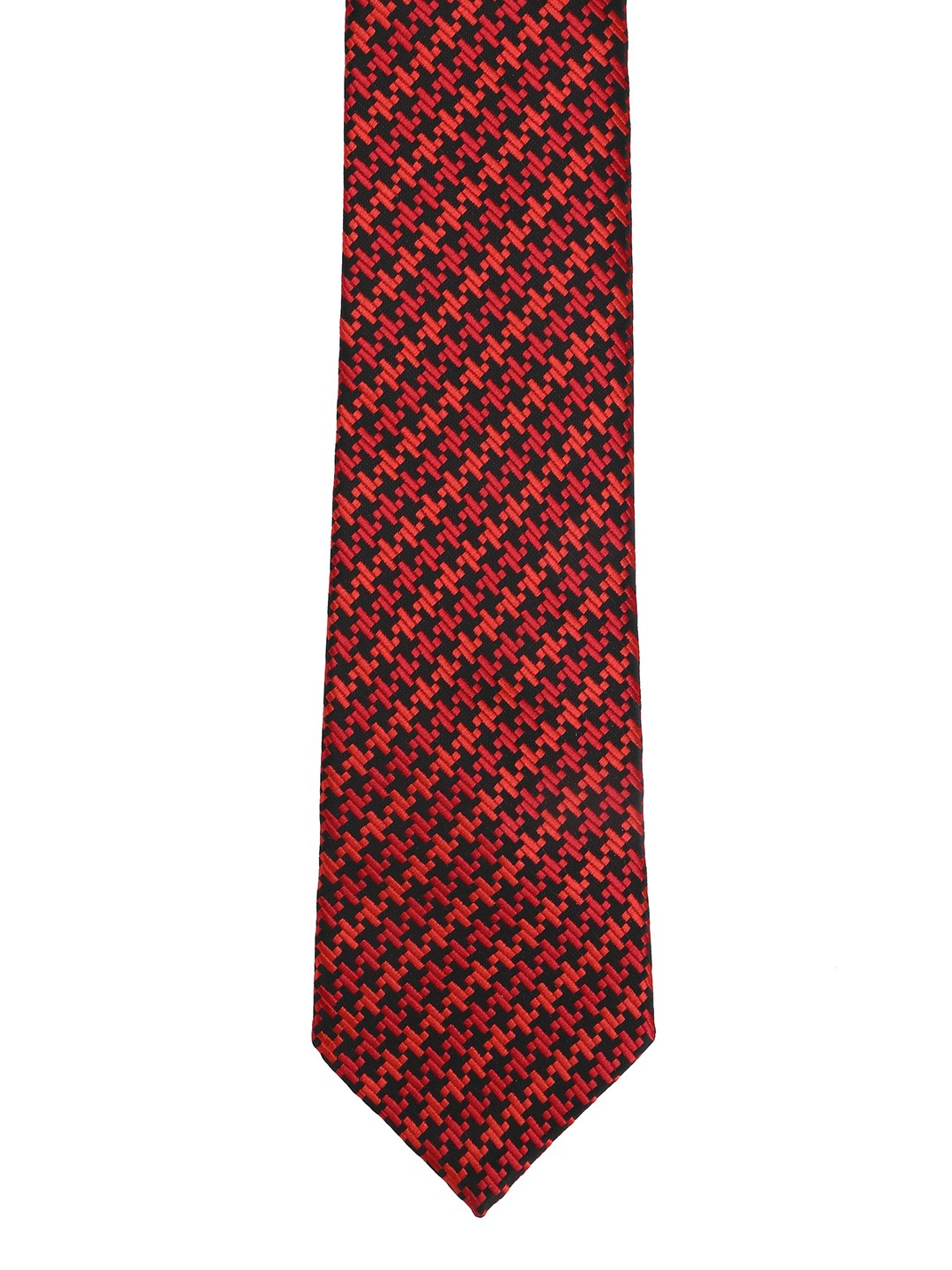 

Calvadoss Red & Black Woven Design Broad Tie