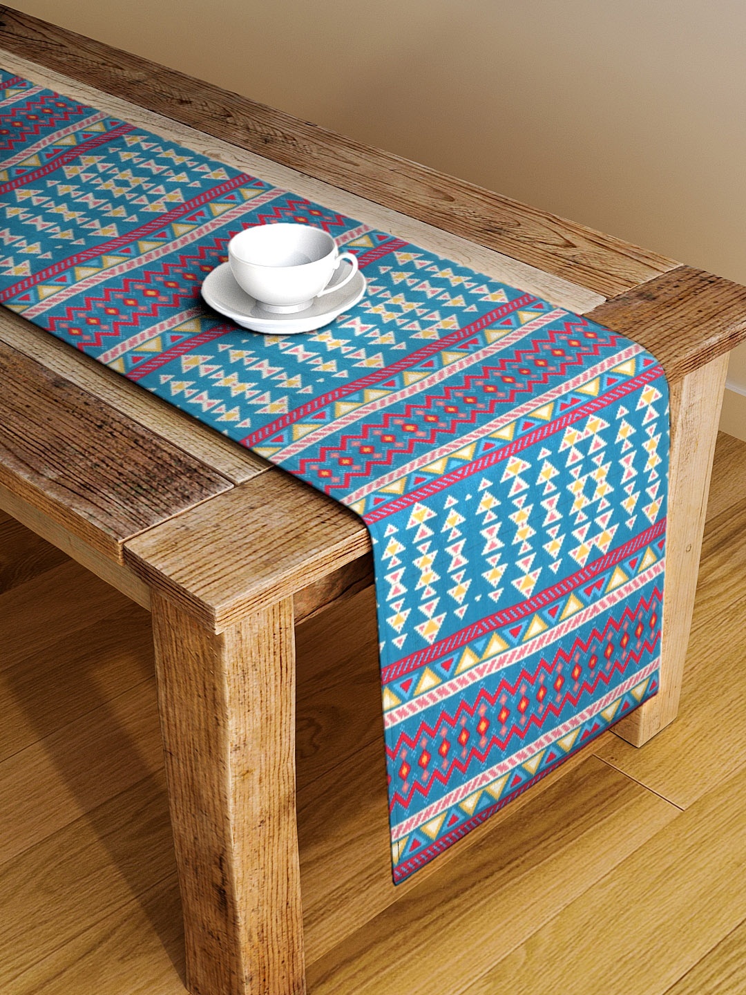 

Alina decor Blue Digitally Printed Table Runner