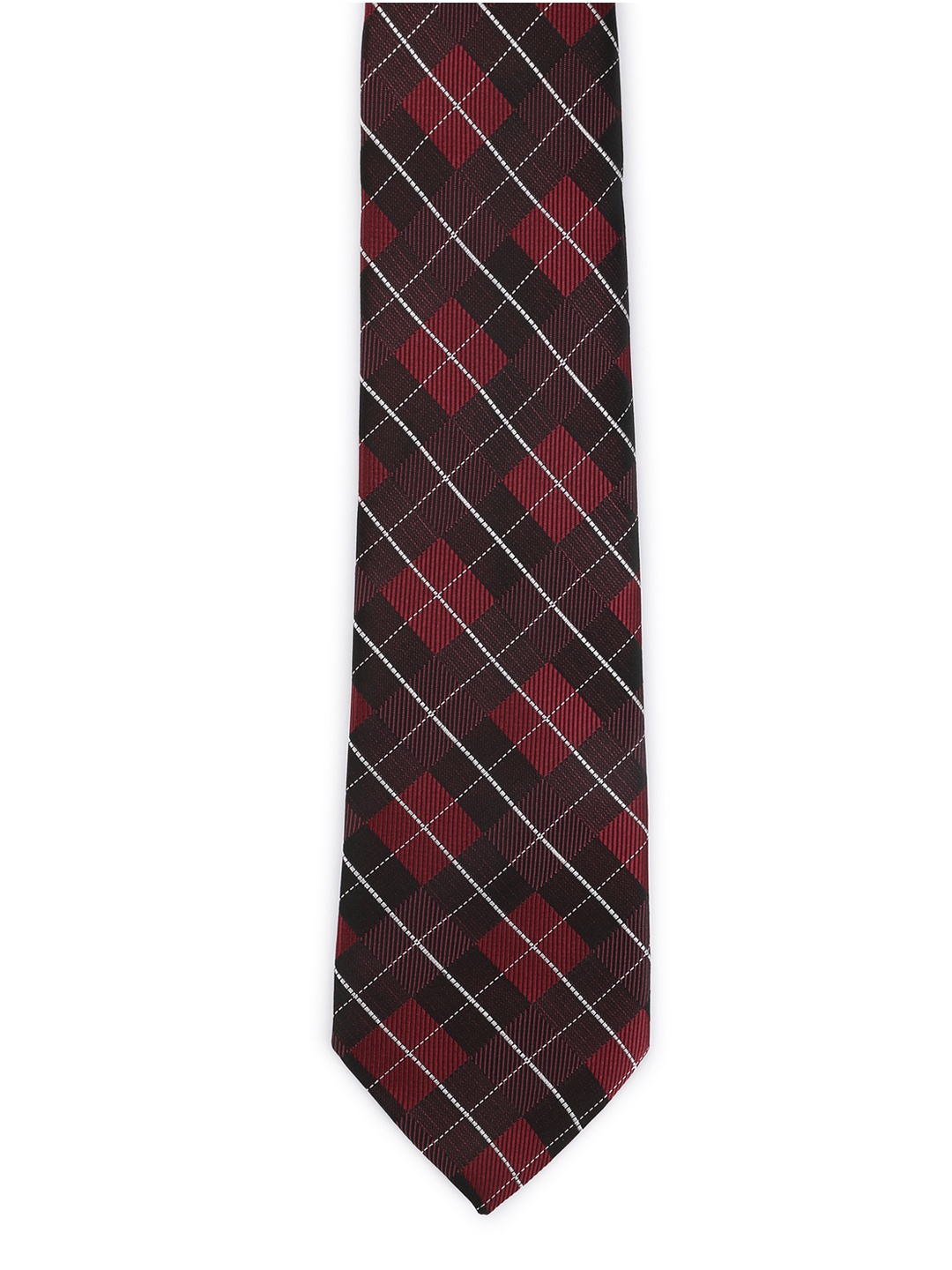 

Calvadoss Maroon & Black Checked Broad Tie