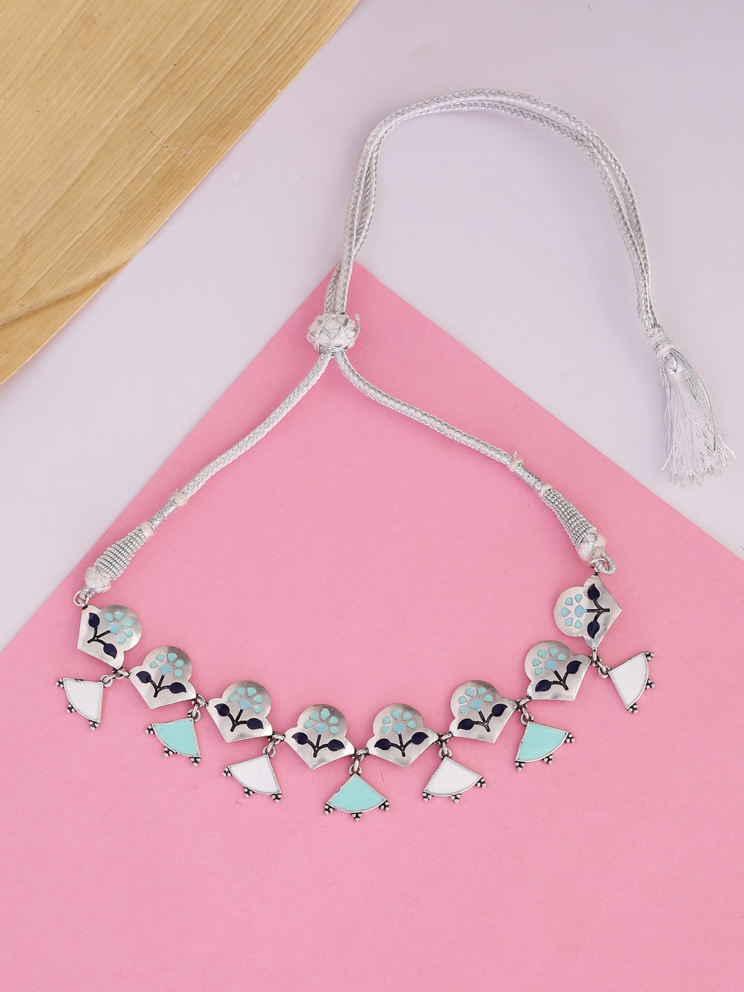 

Voylla Silver-Plated Oxidised Necklace