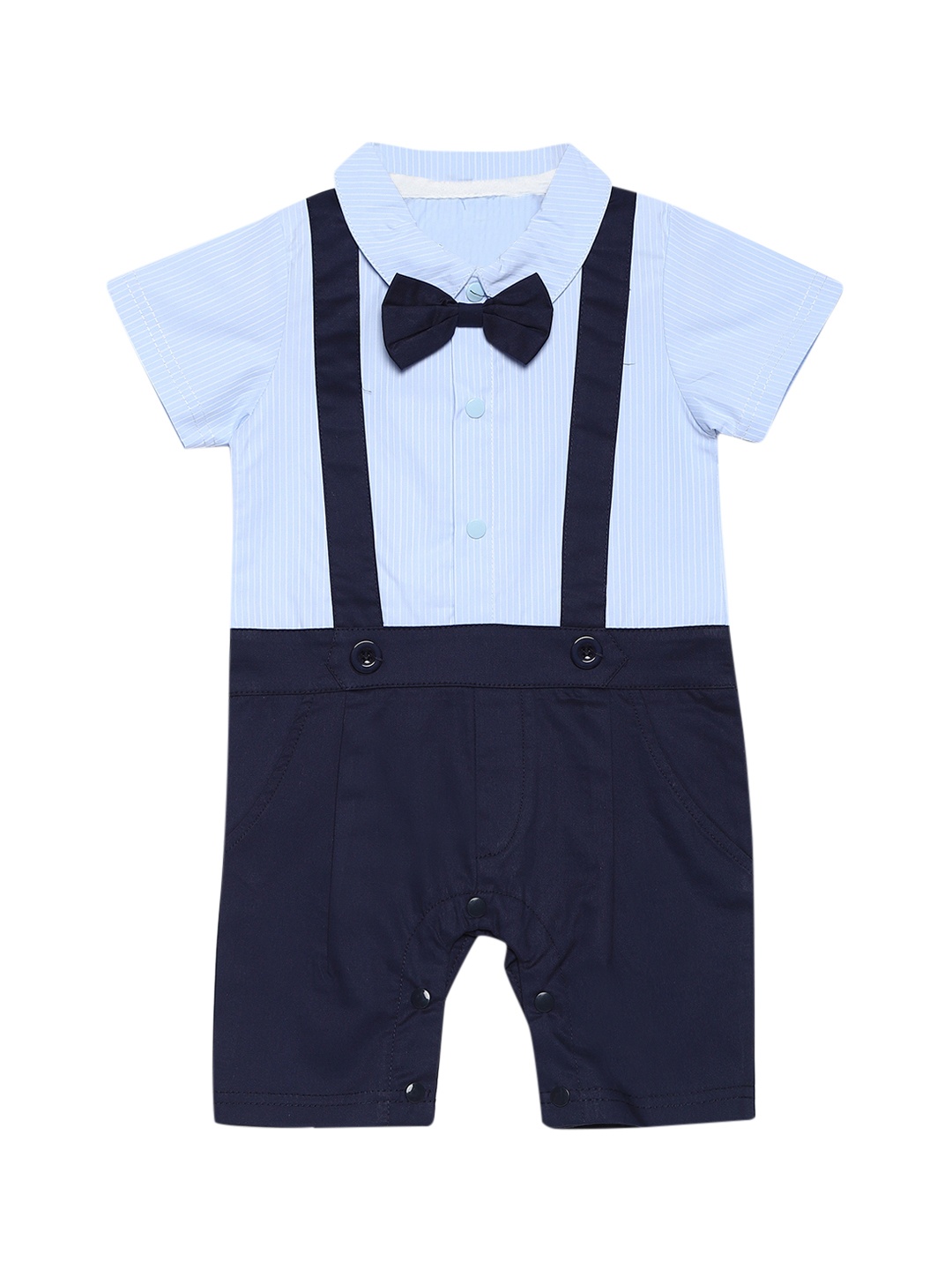 

AJ DEZINES Boys Blue Colorblocked Romper