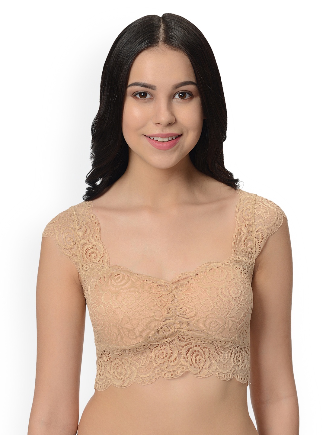 

mod & shy Beige Solid Non-Wired Lightly Padded Bralette Bra MS45