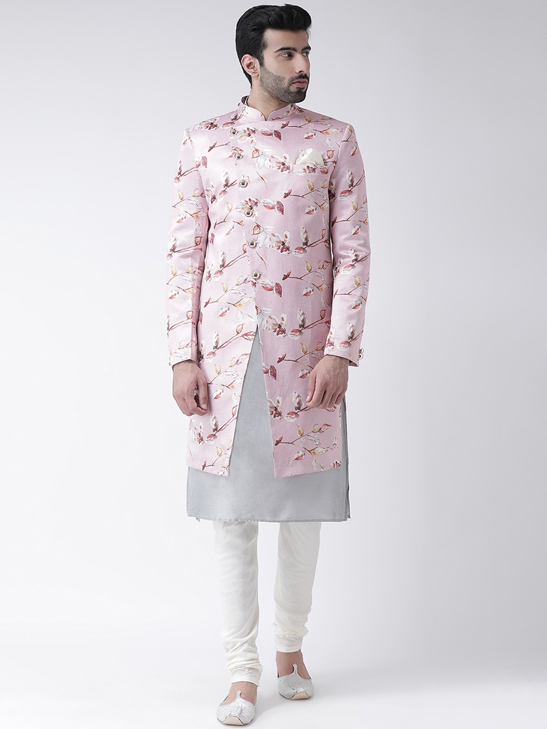 

KISAH Men Printed Indowestern Sherwani, Pink