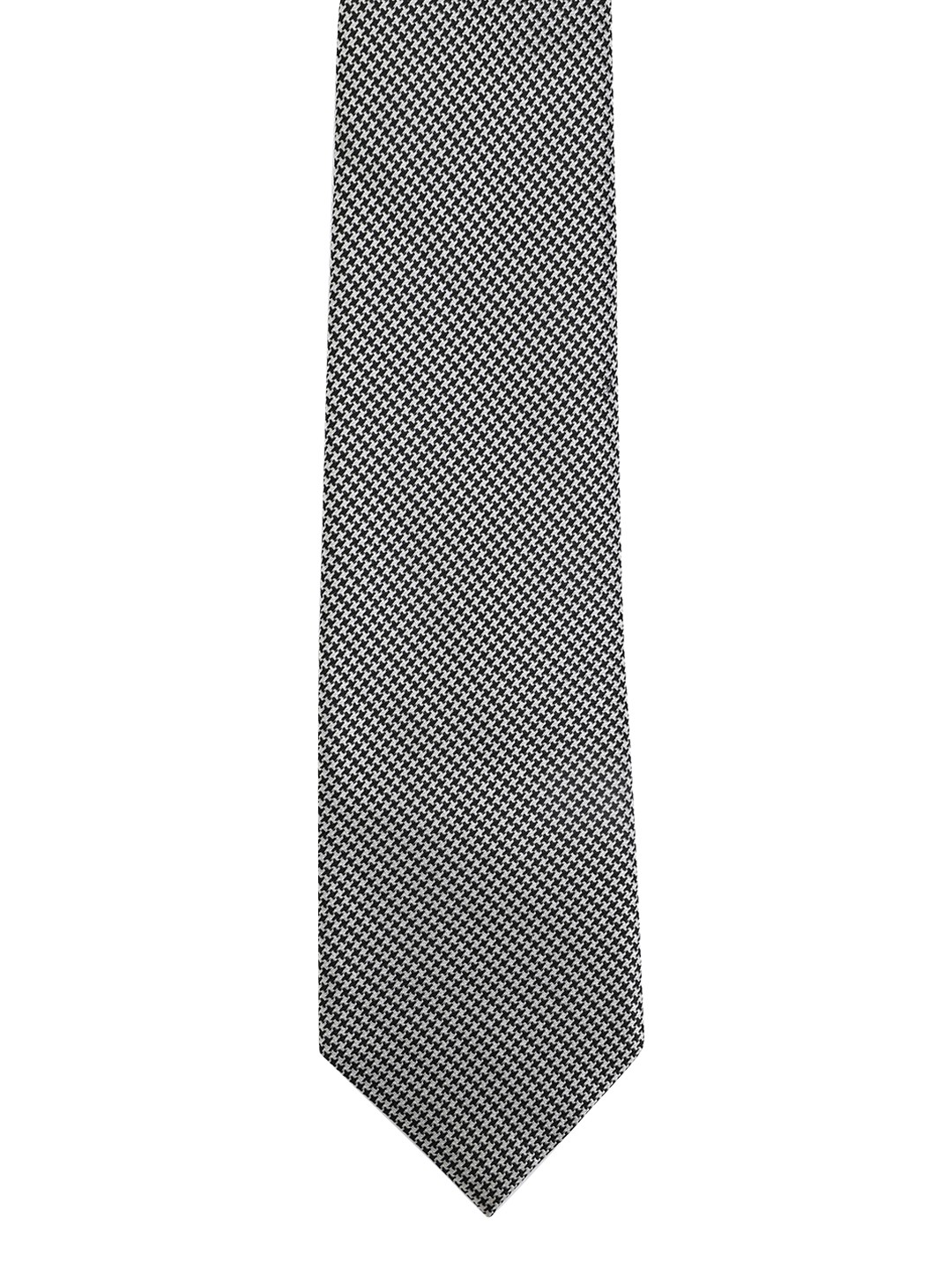 

Calvadoss Men Black & White Woven Design Broad Tie
