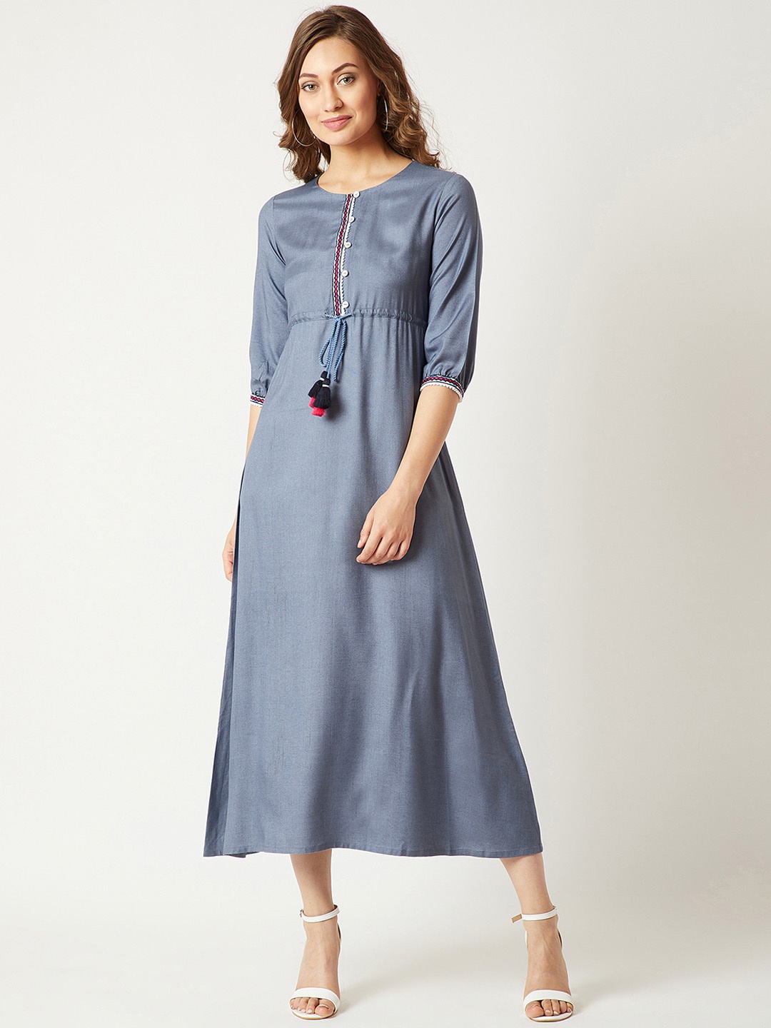 Miss Chase Women Grey A-Line Dress