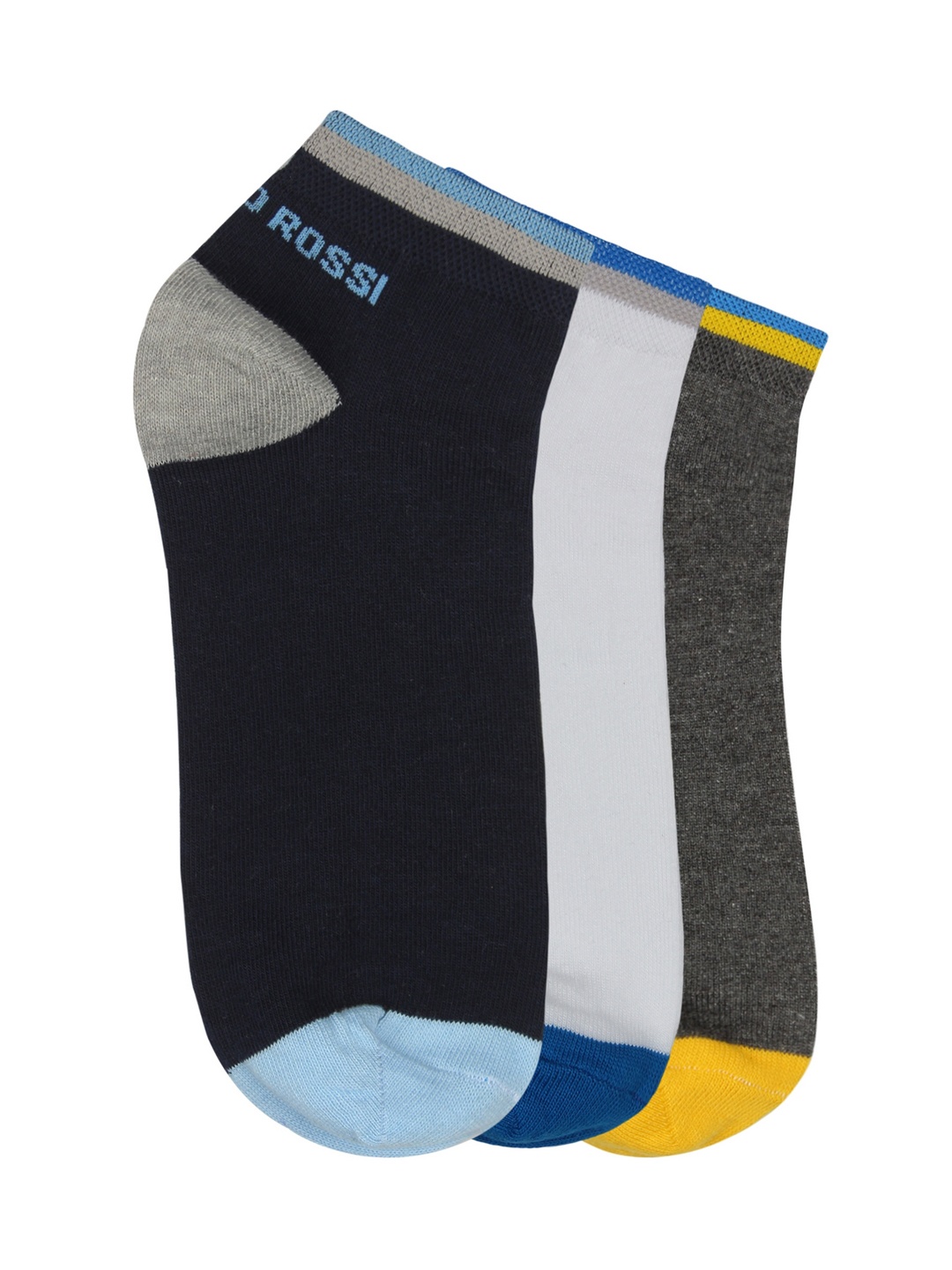 

ROMEO ROSSI Men Pack of 3 Ankle-length Socks, Multi