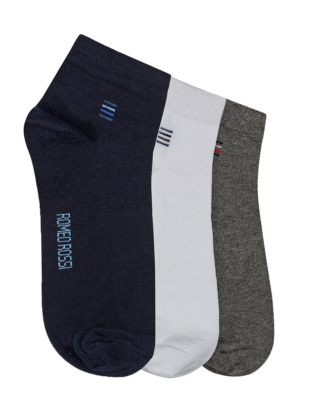 

ROMEO ROSSI Men Pack of 3 Assorted Solid Ankle-length Socks, Black
