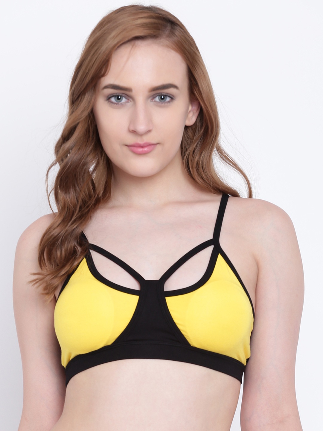 

La Intimo Yellow & Black Colourblocked Non-Wired Lightly Padded T-shirt Bra LIFBR003YW0
