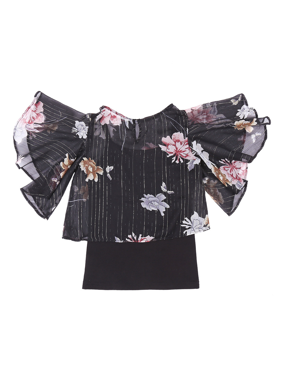 

Gini and Jony Girls Black Floral Print Top