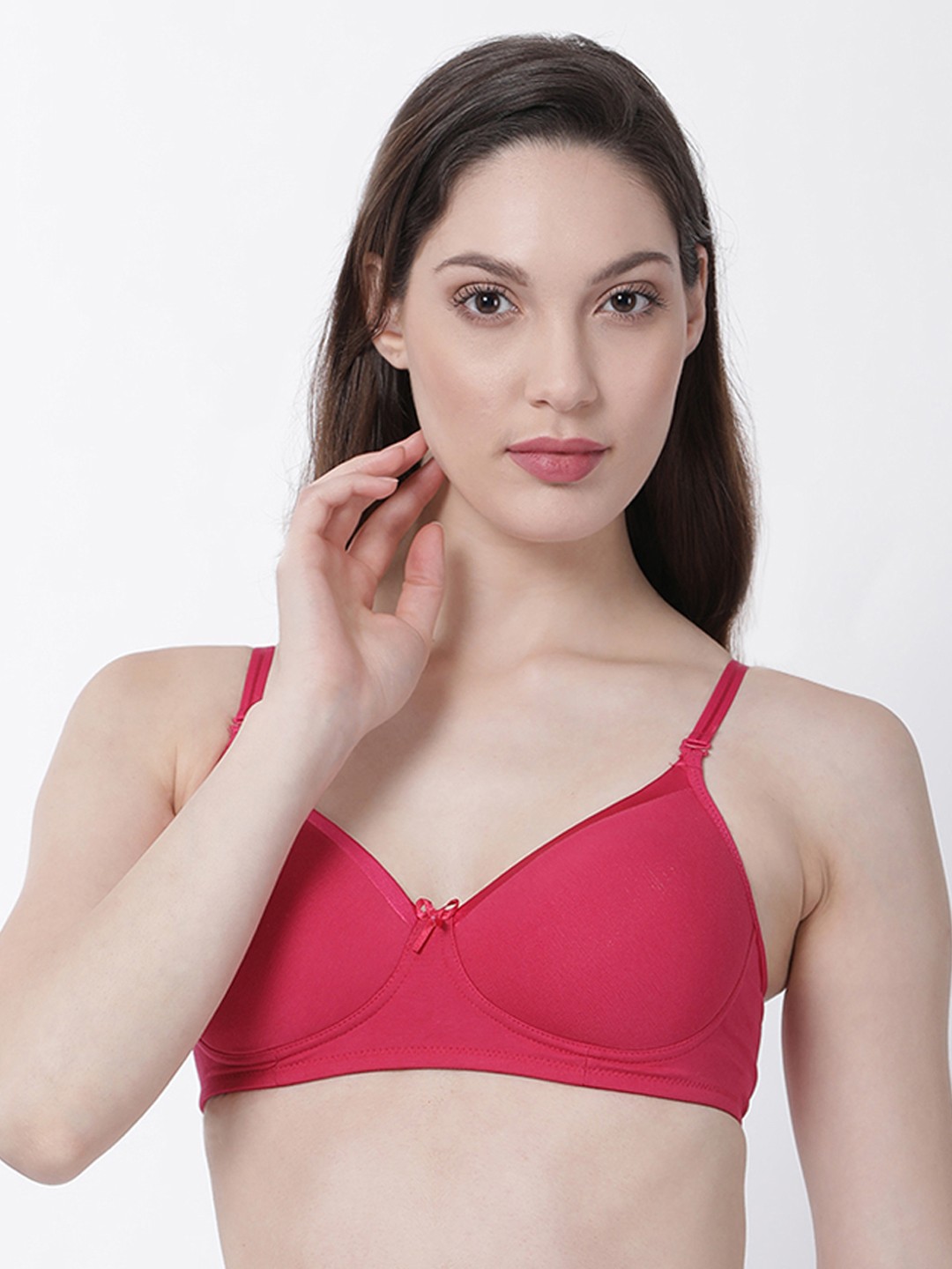 

DIXCY SCOTT Slimz Pink Solid Non-Wired Lightly Padded T-shirt Bra PR8848BR