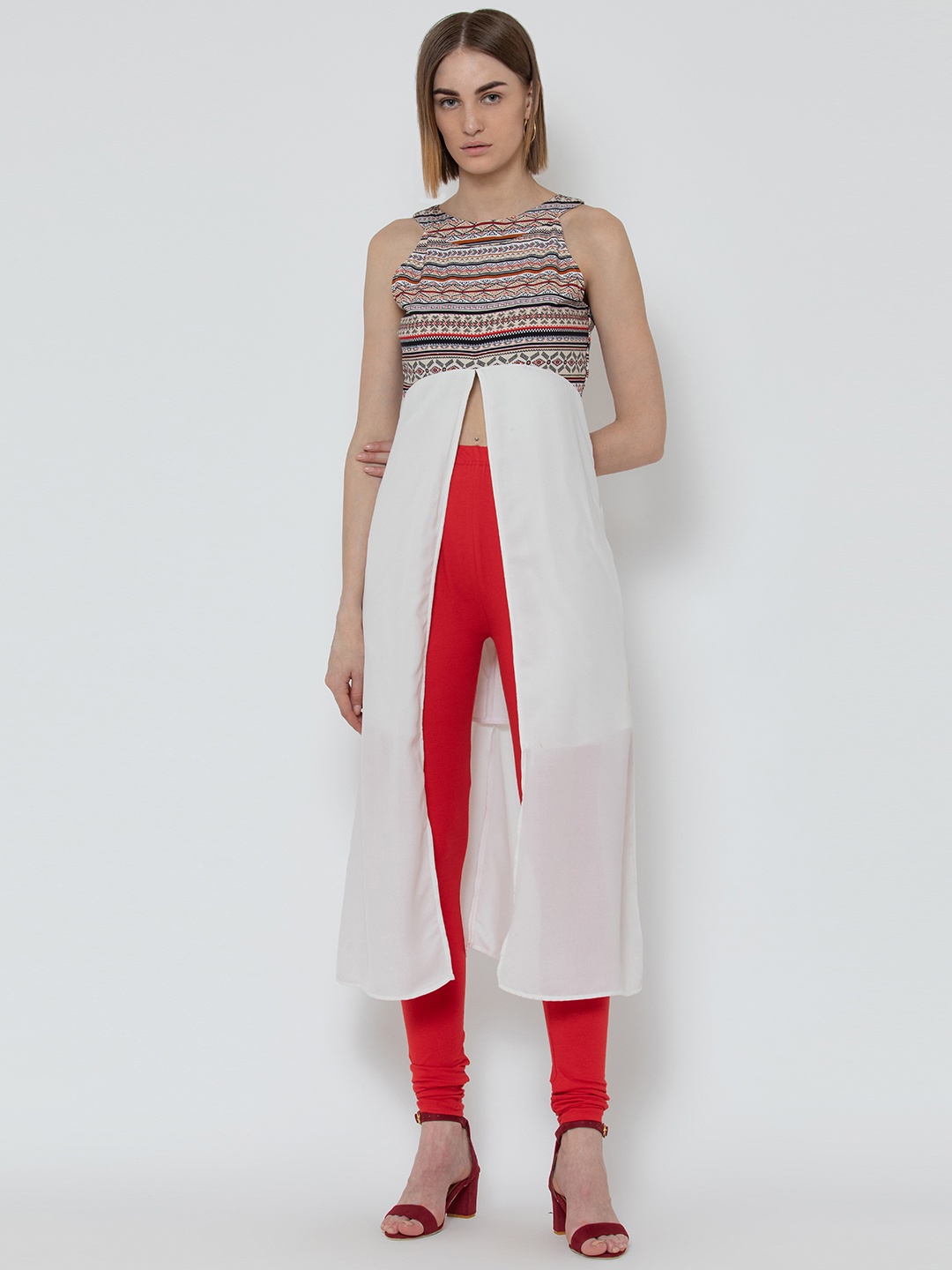 

DODO & MOA Women Off-White Printed A-Line Kurta
