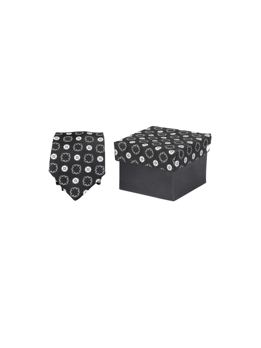 

Calvadoss Black & Grey Woven Design Broad Tie