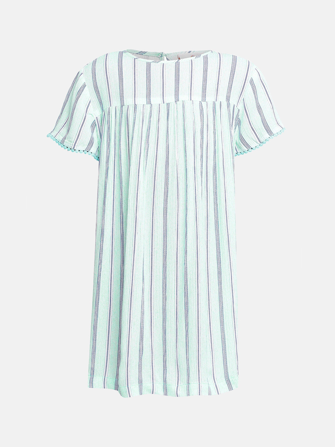 

Oxolloxo Girls Blue & Off-White Striped Tunic