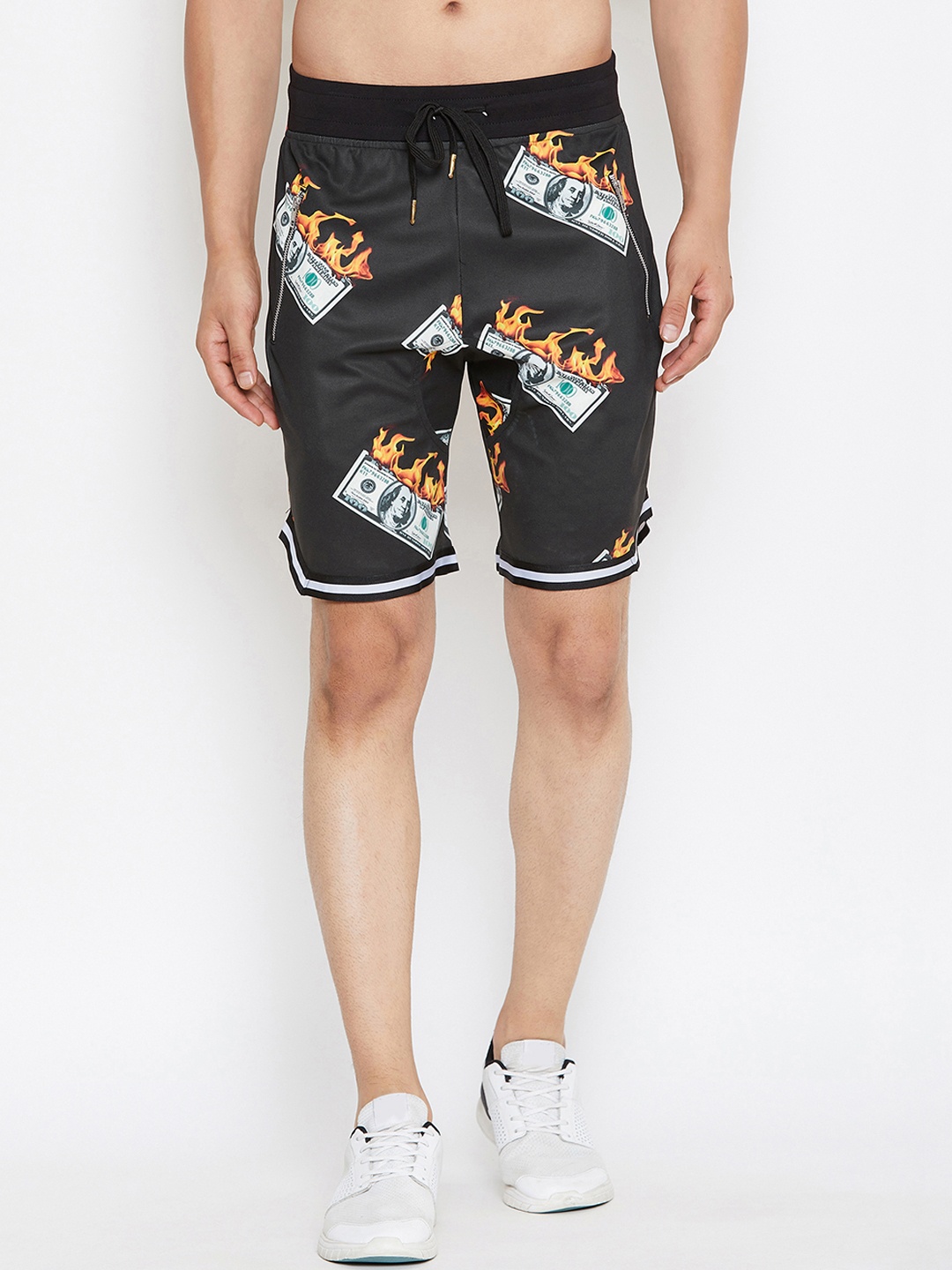 

FUGAZEE Men Black Printed Slim Fit Regular Shorts