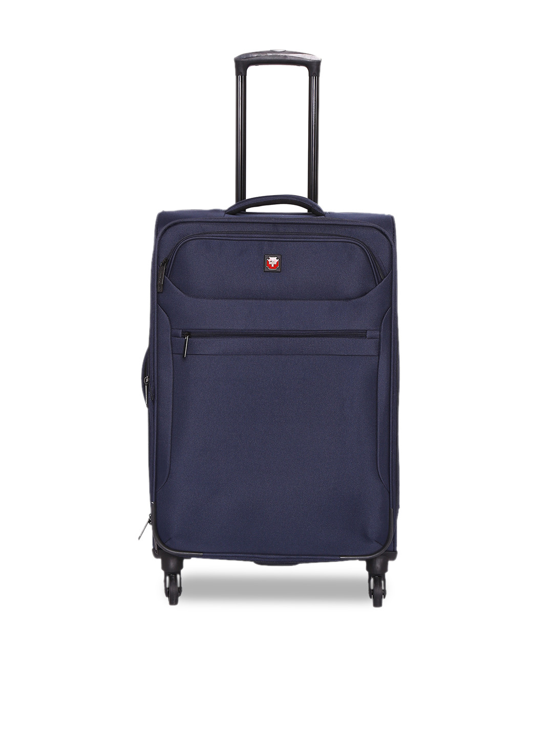

SWISS BRAND Navy Blue Solid Hamilton Soft-Sided Large Trolley Bag
