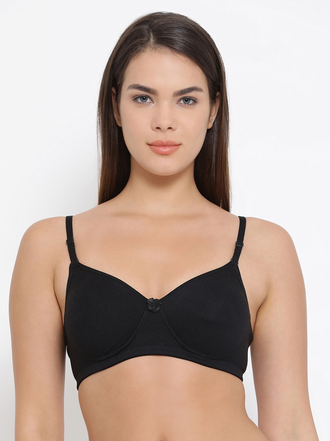

Clovia Cotton Padded Non-Wired Multiway T-Shirt Bra, Black