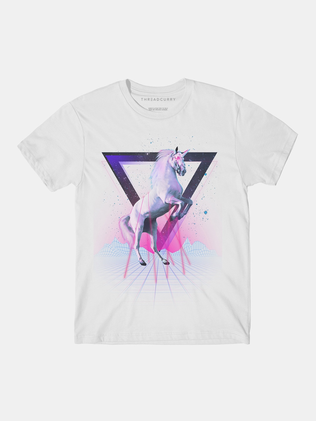 

THREADCURRY Boys White Neon Party Print Tshirt