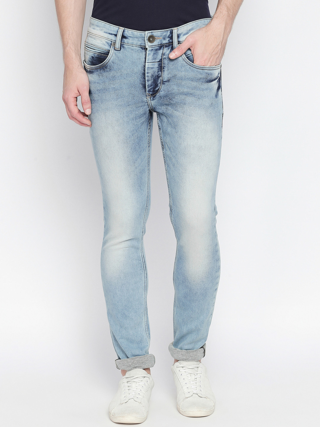 

Basics Men Blue Regular Fit Low-Rise Clean Look Stretchable Jeans