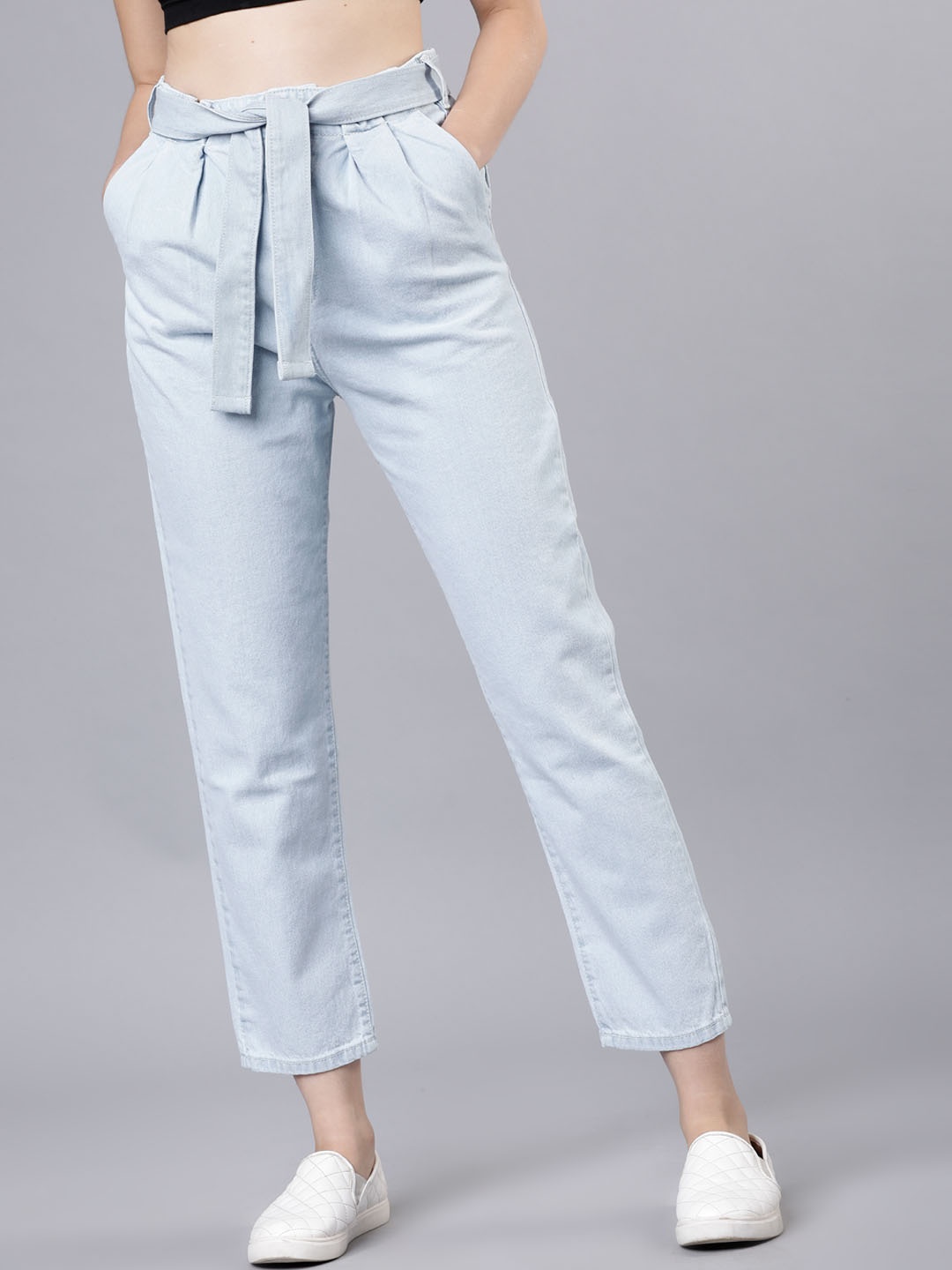 

Tokyo Talkies Women Blue Tapered Fit High-Rise Clean Look Stretchable Jeans