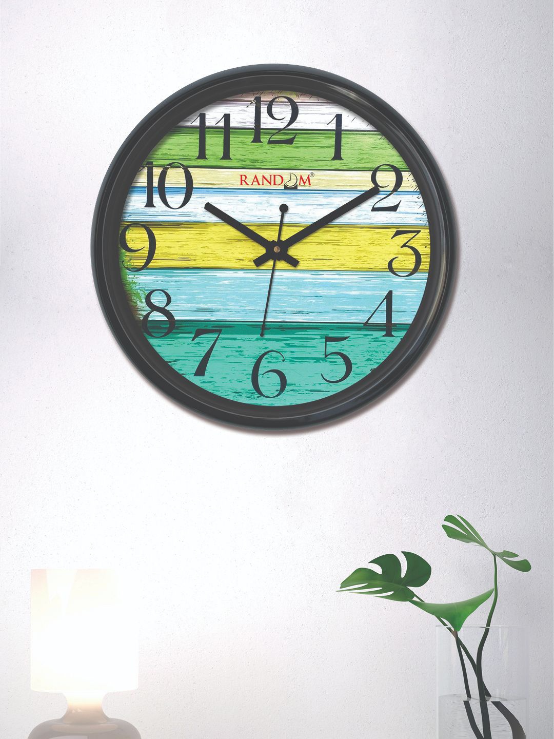 

RANDOM Mustard Yellow & Green Round Colourblocked Analogue Wall Clock (30 cm x 30 cm)