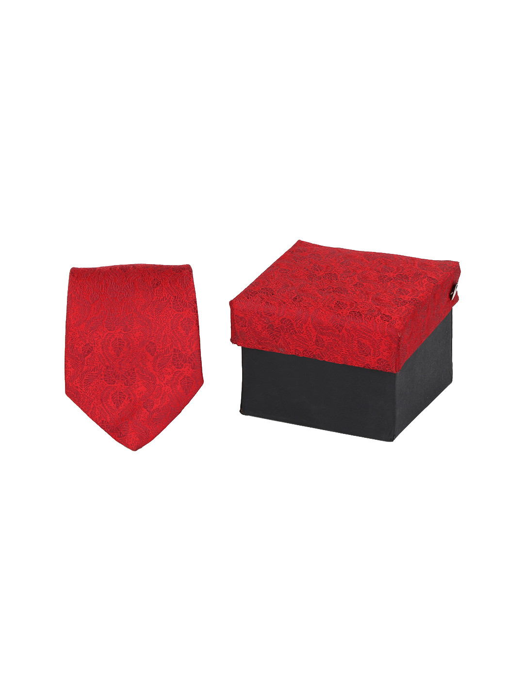 

Calvadoss Men Red Woven Design Broad Tie