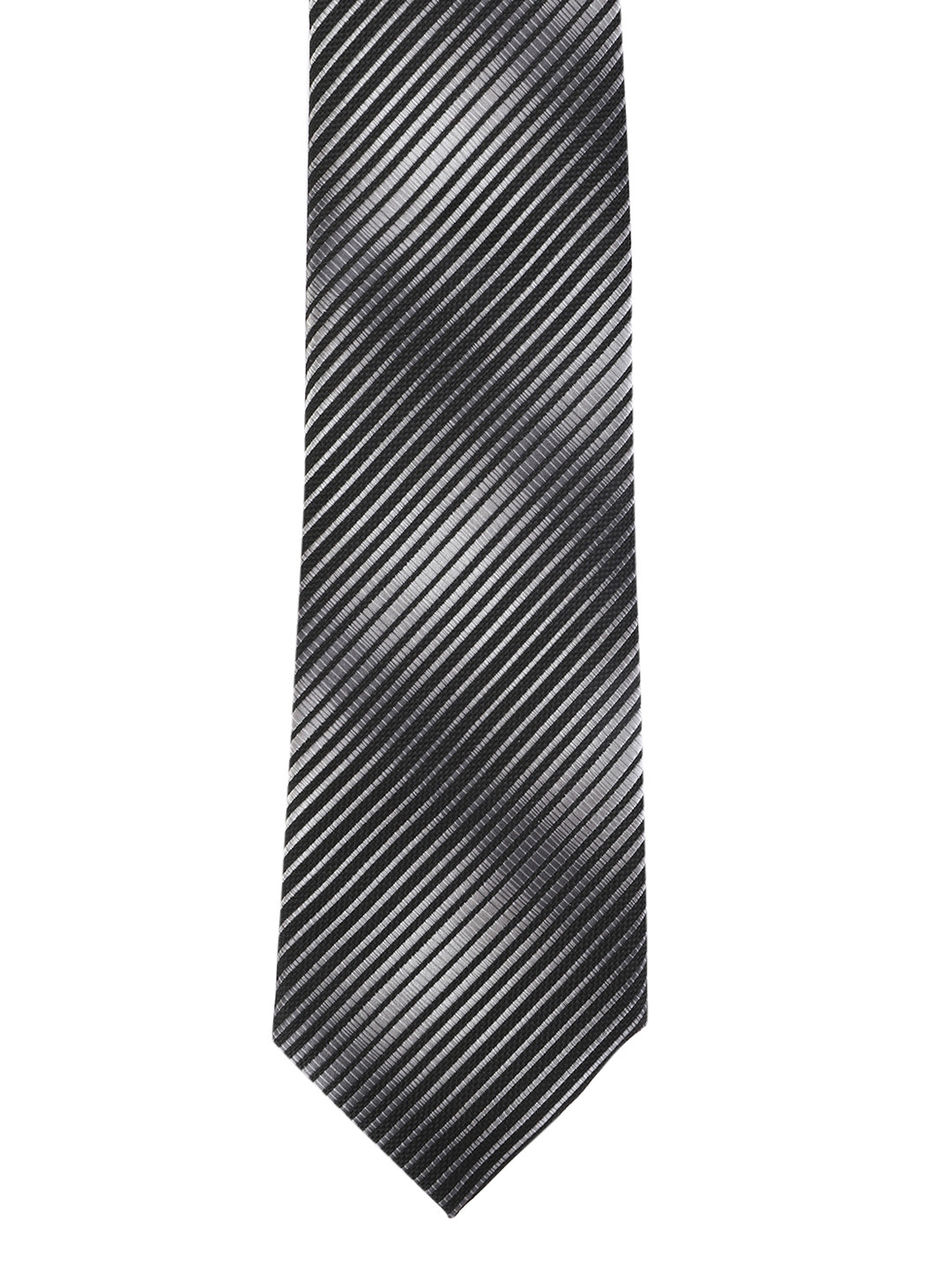 

Calvadoss Black & Grey Striped Broad Tie