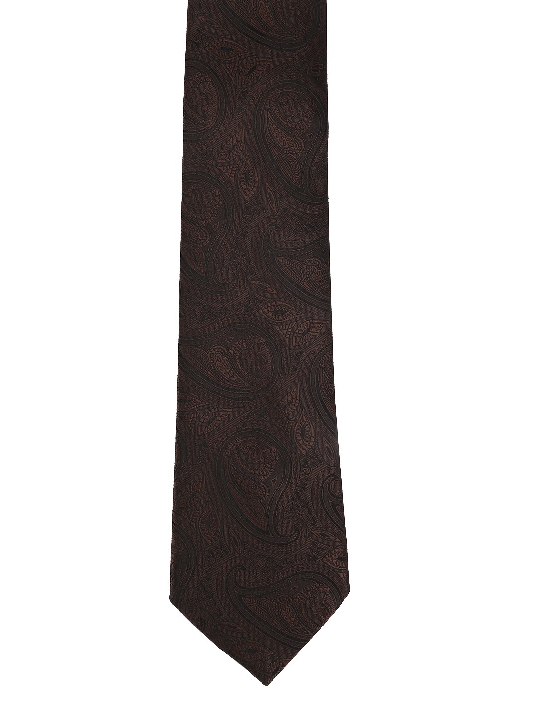 

Calvadoss Brown Woven Design Broad Tie
