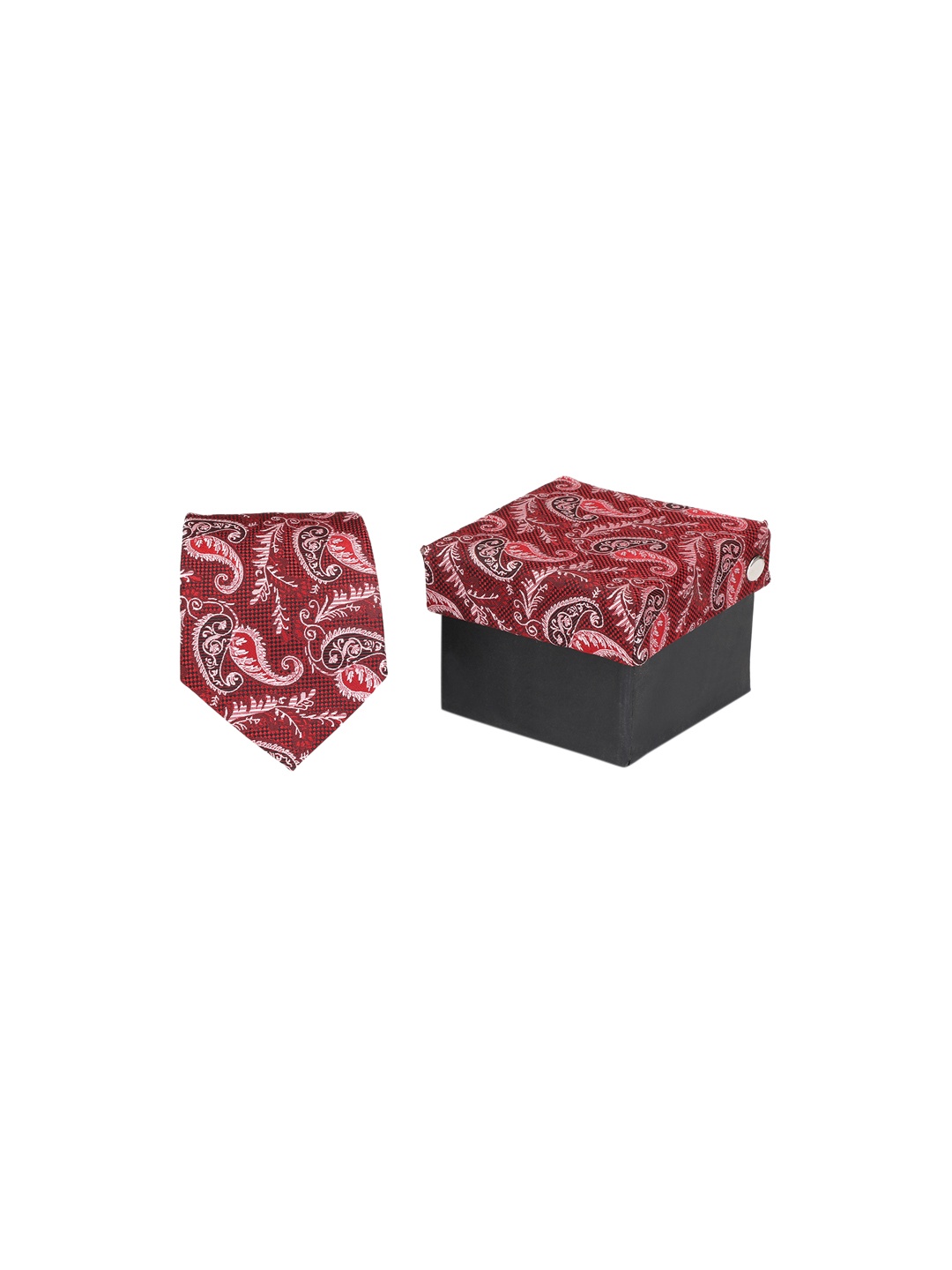 

Calvadoss Men Maroon Woven Design Broad Tie