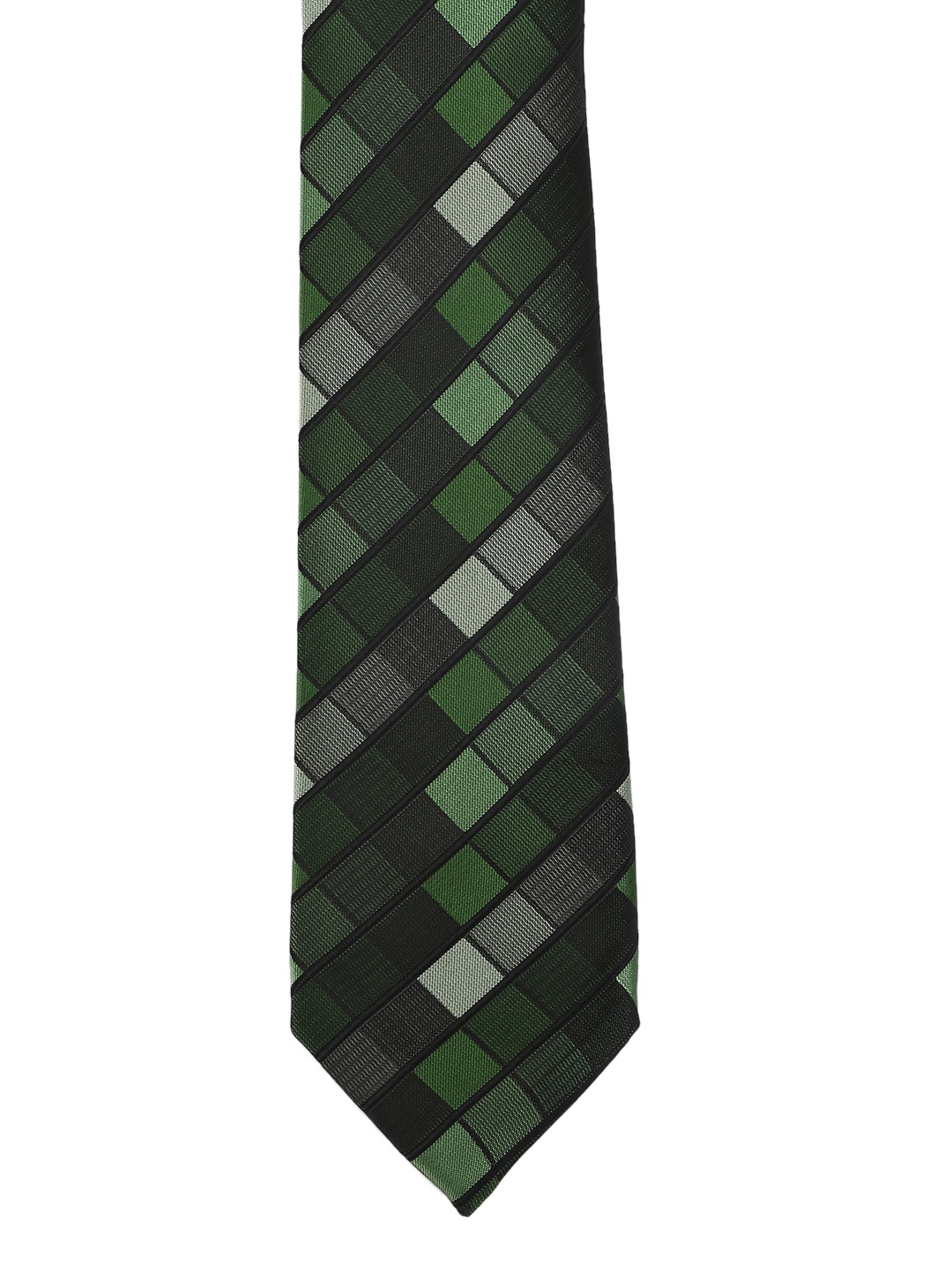 

Calvadoss Green & Black Checked Broad Tie