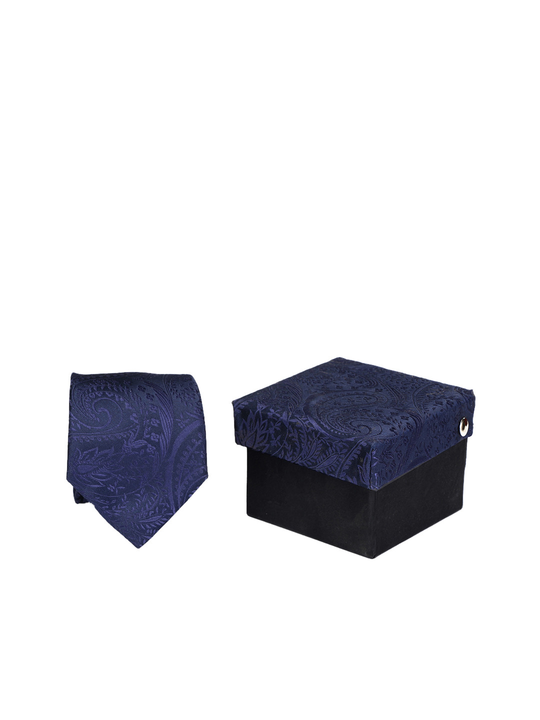 

Calvadoss Navy Blue Woven Design Broad Tie