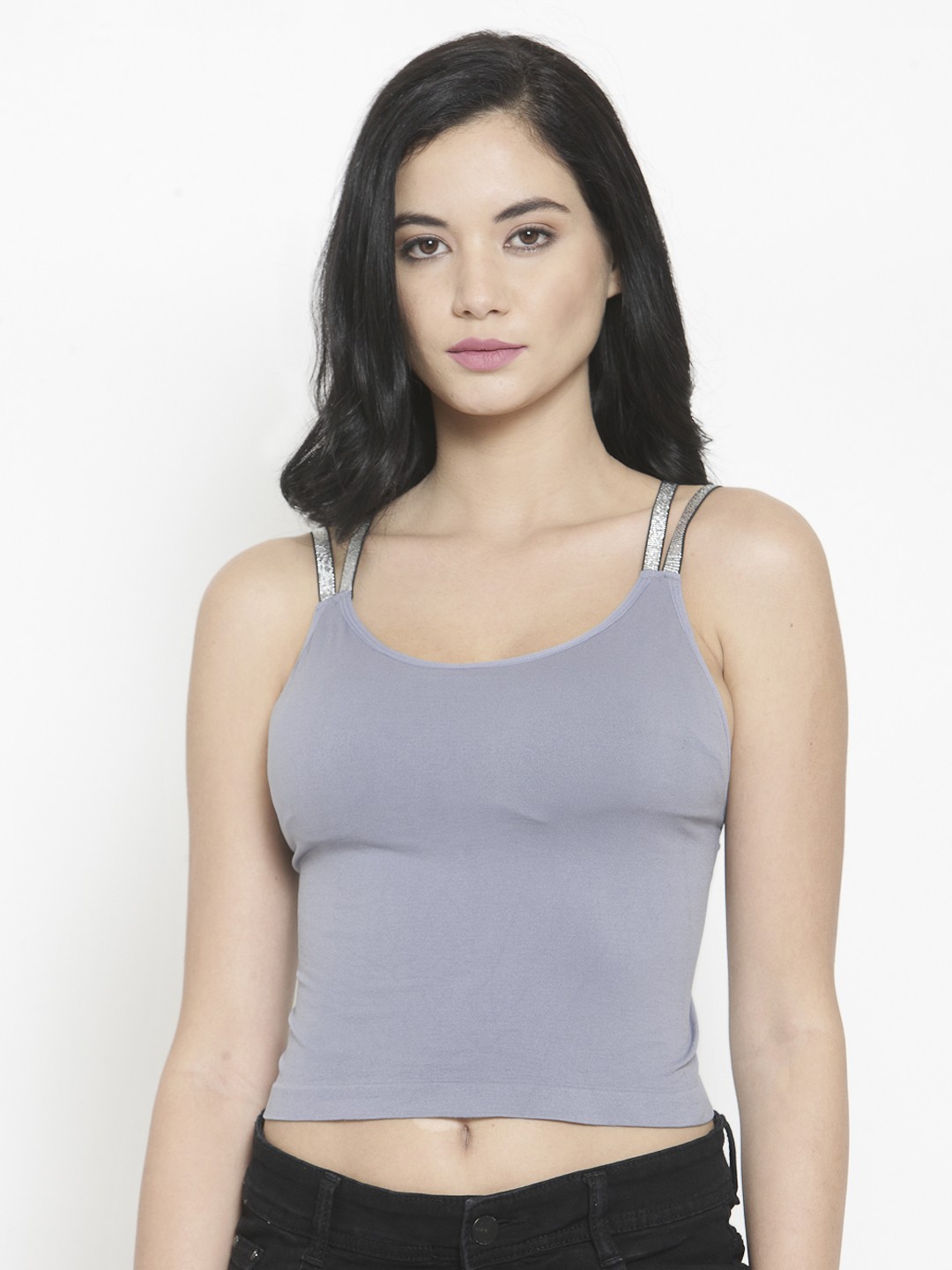 

PrettyCat Blue Solid Non-Wired Lightly Padded Bralette Bra PC-SB-5183-MOV-36B