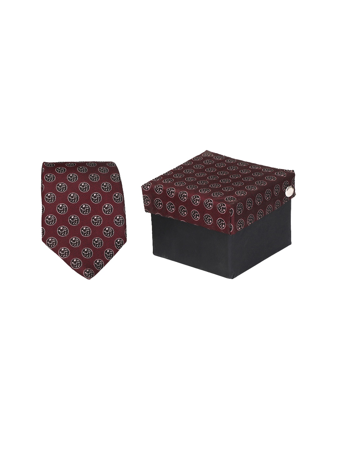 

Calvadoss Maroon Woven Design Broad Tie