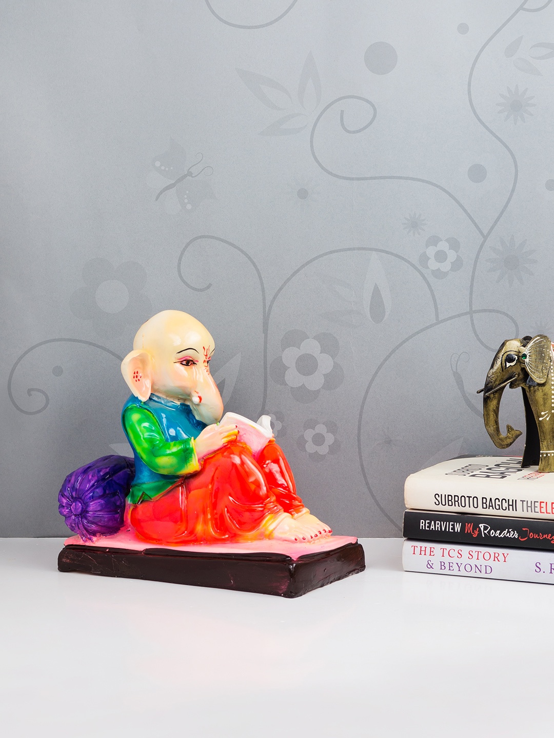 

Golden Peacock Multicoloured Lord Ganesha Showpiece, Multi