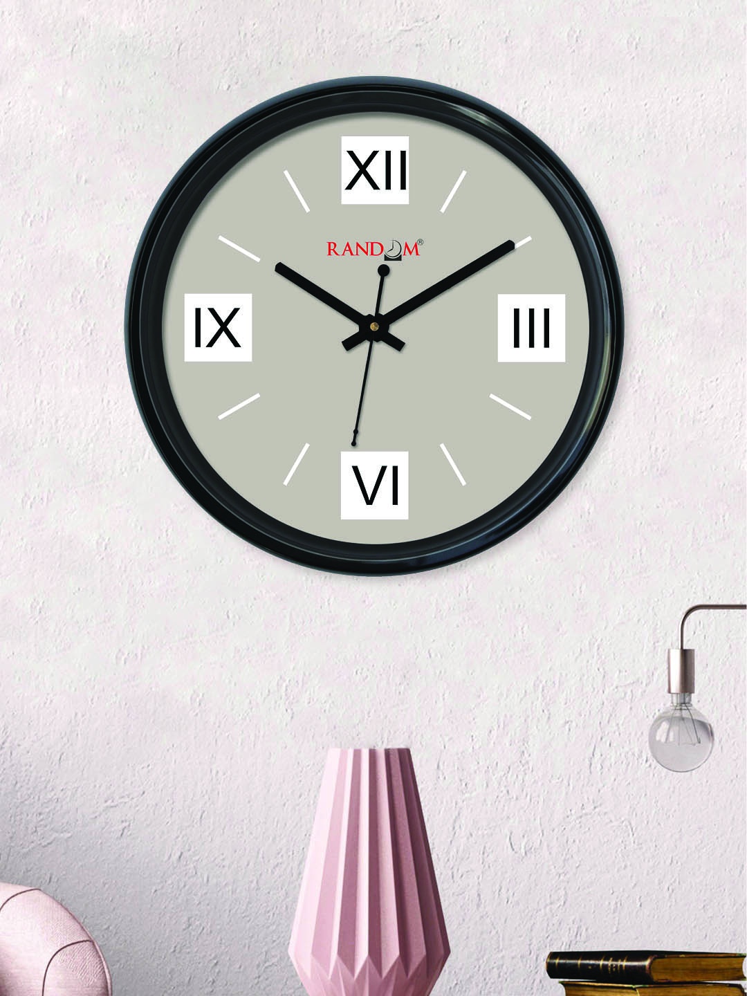 

RANDOM Taupe Round Solid Analogue Wall Clock (30 cm x 30 cm)