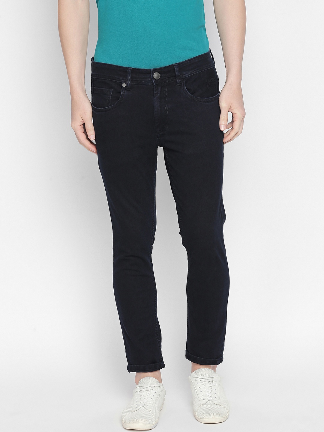 

Basics Men Navy Blue Regular Fit Low-Rise Clean Look Stretchable Jeans