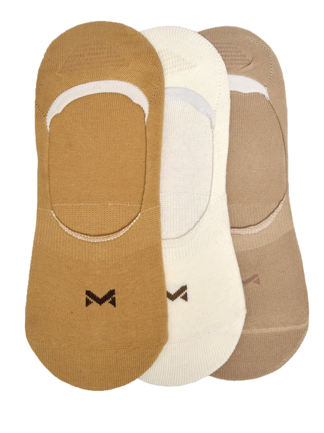 

MARC Unisex Pack of 3 Solid Shoe-Liners, Beige