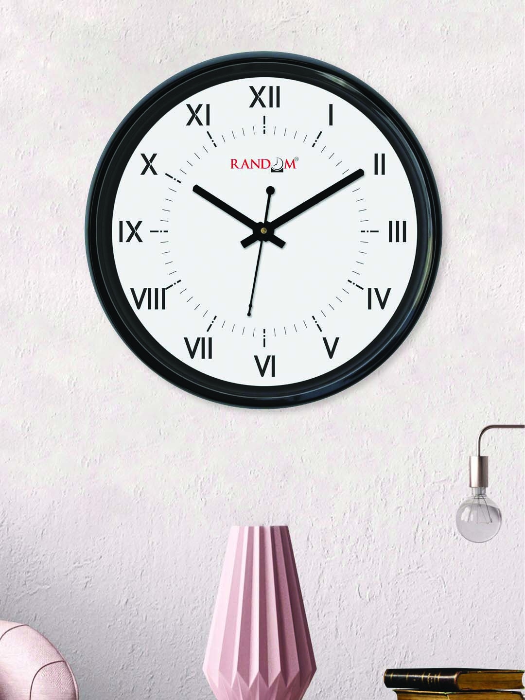 RANDOM Off-White Round Solid Analogue Wall Clock
