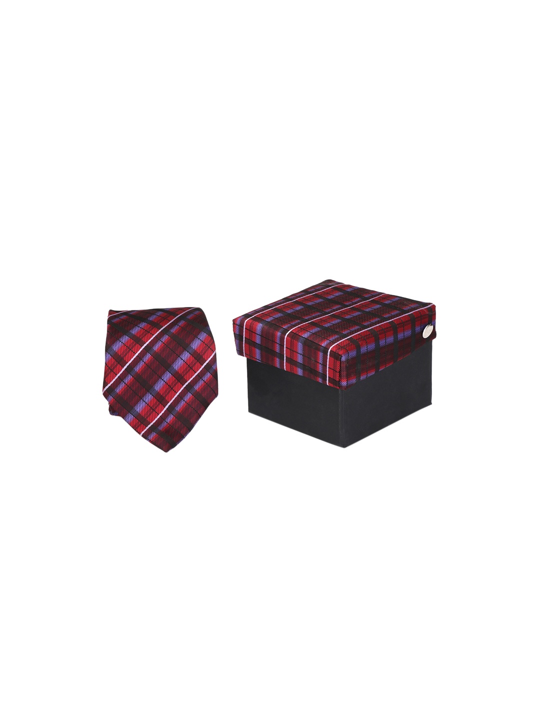 

Calvadoss Maroon & Black Checked Broad Tie