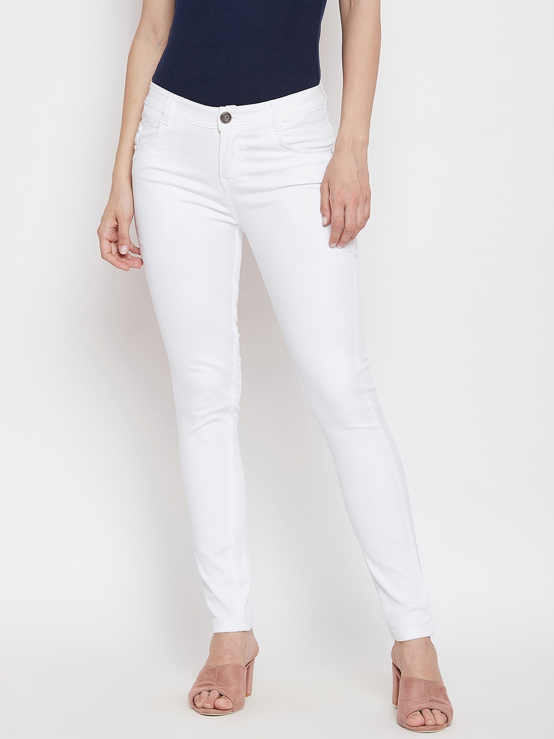 

Nifty Women White Slim Fit Mid-Rise Clean Look Stretchable Jeans