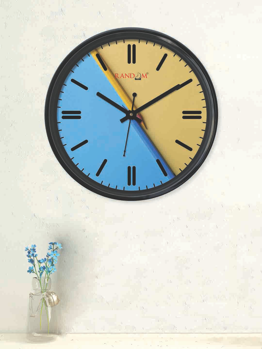 

RANDOM Blue & Khaki Round Colourblocked Analogue Wall Clock (30 cm x 30 cm)